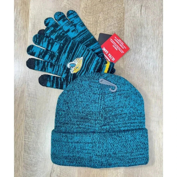 Jacksonville Jaguars Winter Hat Beanie & Gloves Set One Size Fits Most NFL NEW - Picture 4 of 7